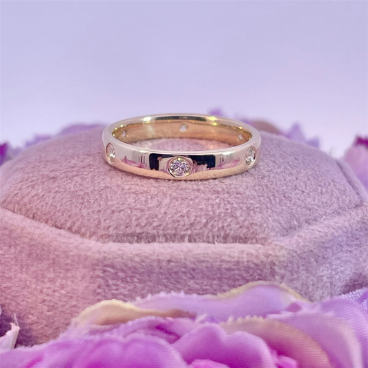 14K Yellow Gold Diamond Band