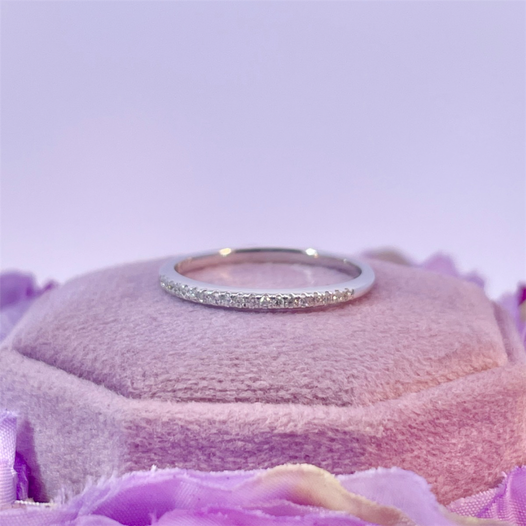 Estate- 14k White Gold and Diamond Anniversary Band