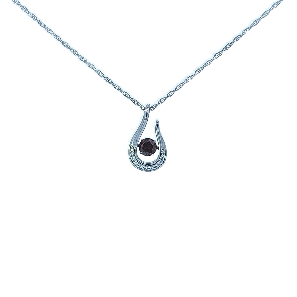 Sterling Silver and Garnet Necklace