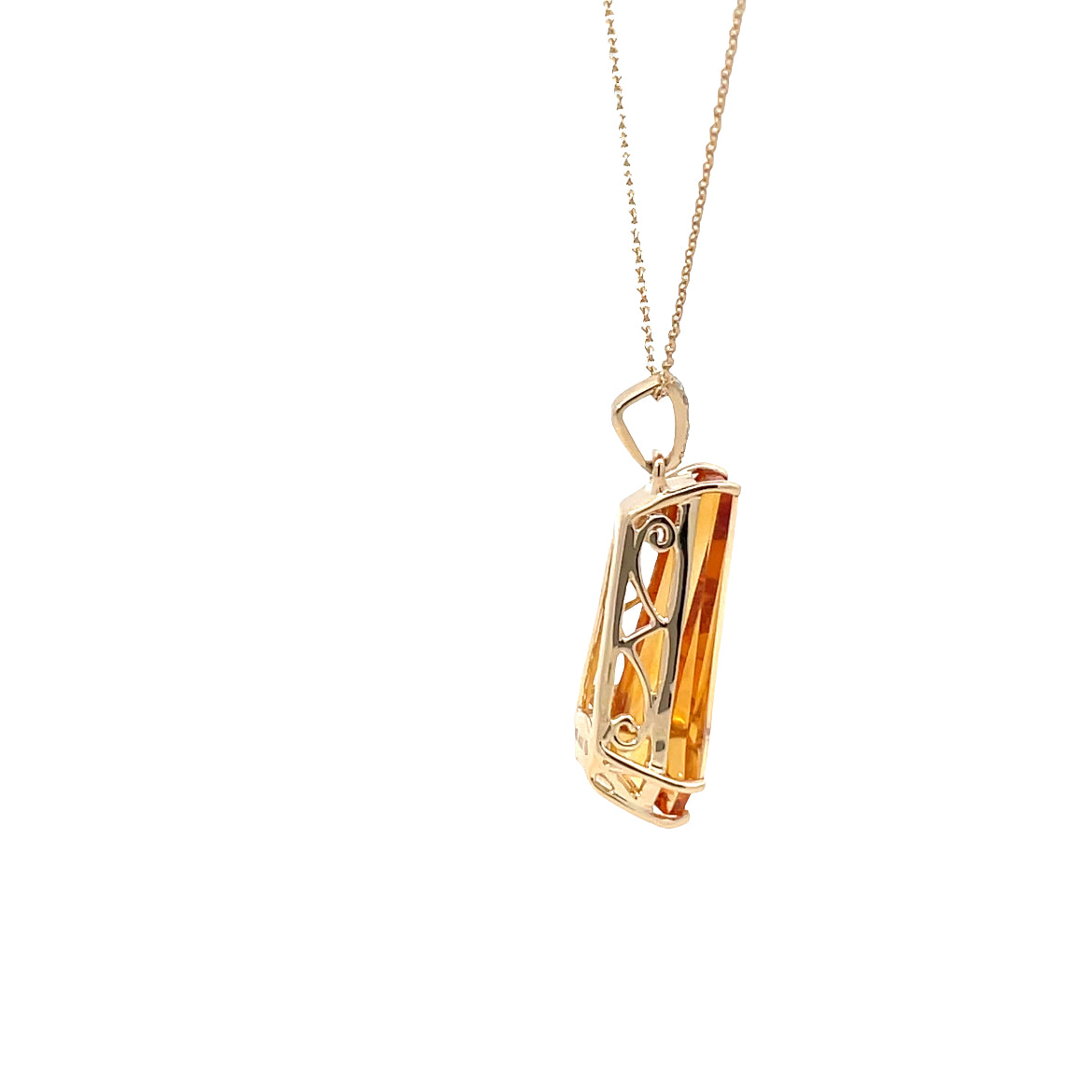 Yellow Gold, Citrine and Diamond Necklace