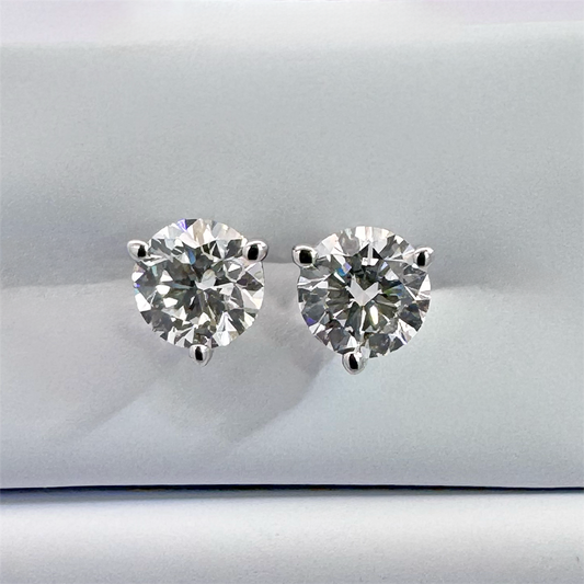 14K White Gold Diamond Martini Stud Earrings