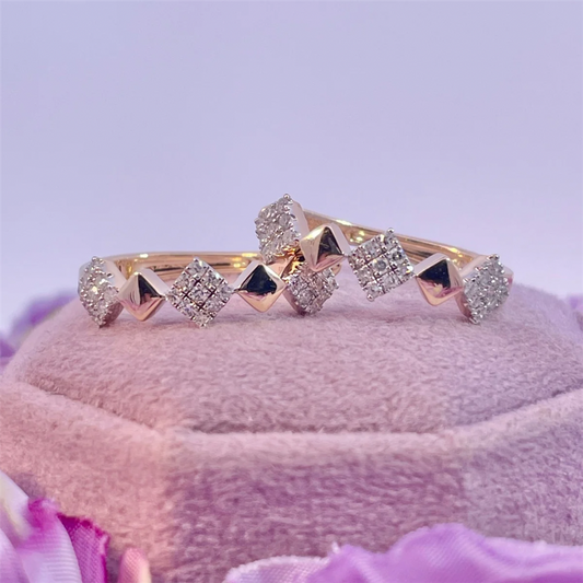 14K Yellow Gold Diamond Hoop Earrings