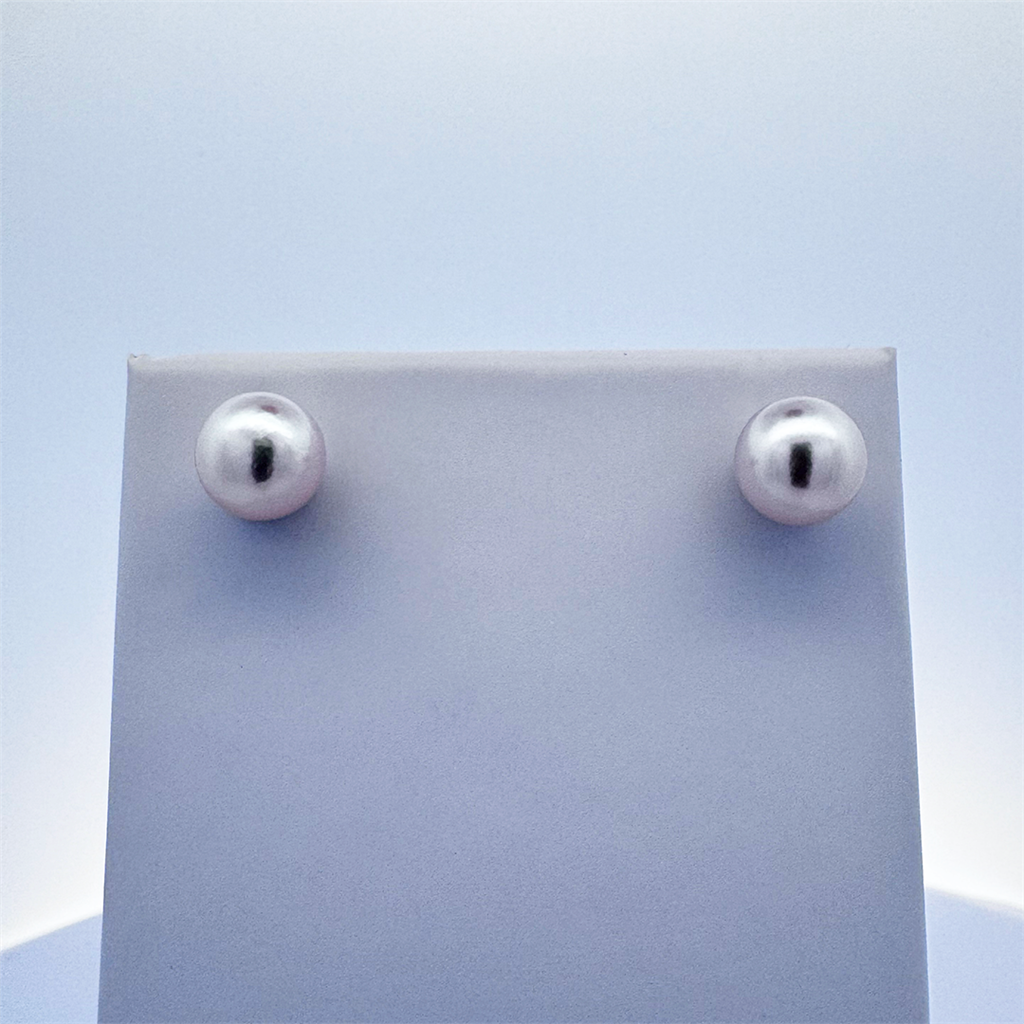 14K White Gold Akoya Stud Earrings