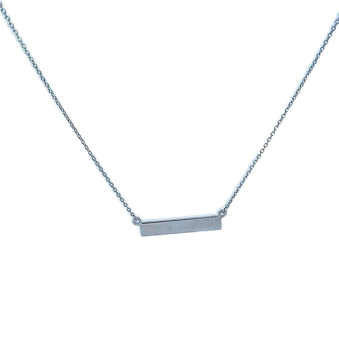 Sterling Silver ID Bar Necklace