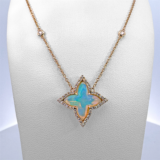 Lady's Yellow 14 Karat Opal Necklace