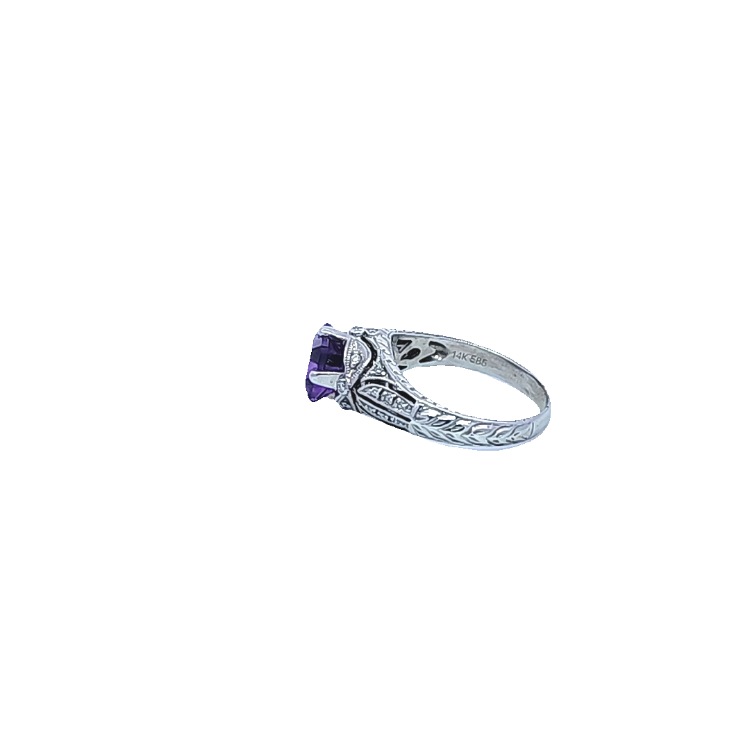 Amethyst and Diamond Ring