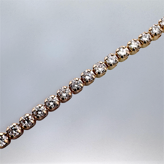 14K Yellow Gold Diamond Tennis Bracelet
