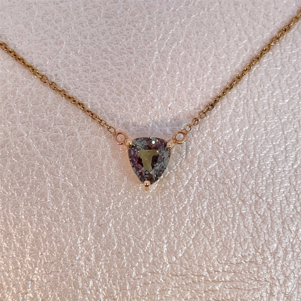14K Yellow Gold Alexandrite Necklace