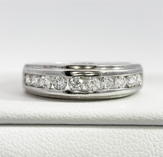 Estate- 14K White Gold Diamond Band