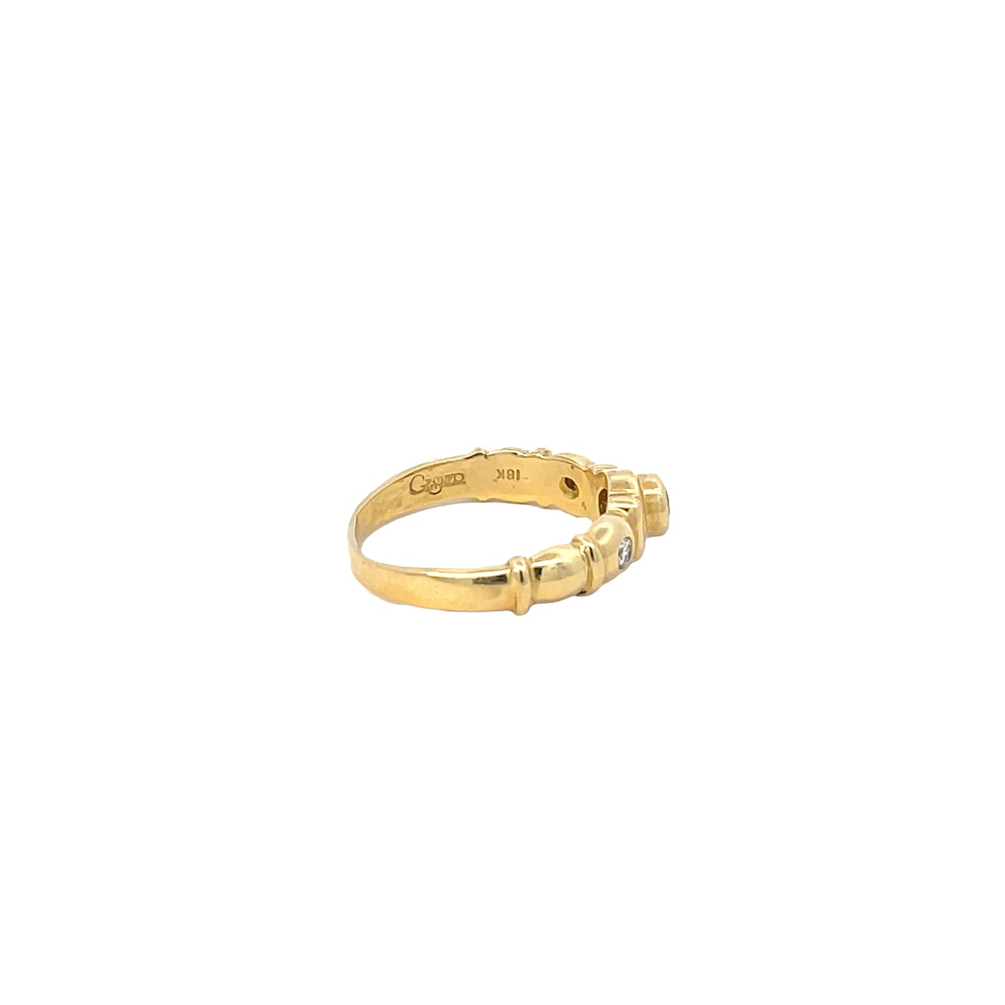 Yellow Gold, Blue Sapphire and Diamond Ring