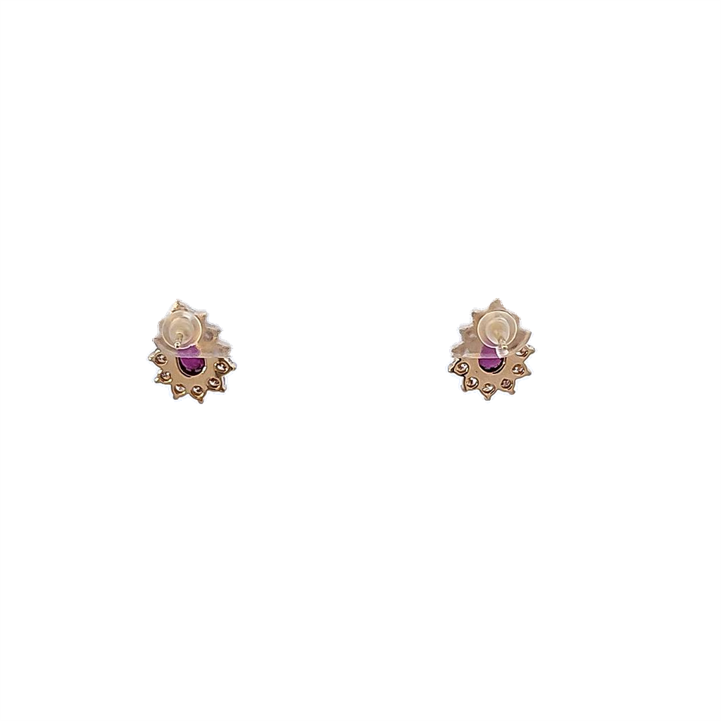 Yellow Gold, Ruby and Diamond Earrings