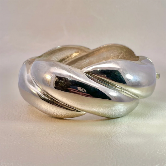 Estate- Sterling Silver Twist Style Bangle