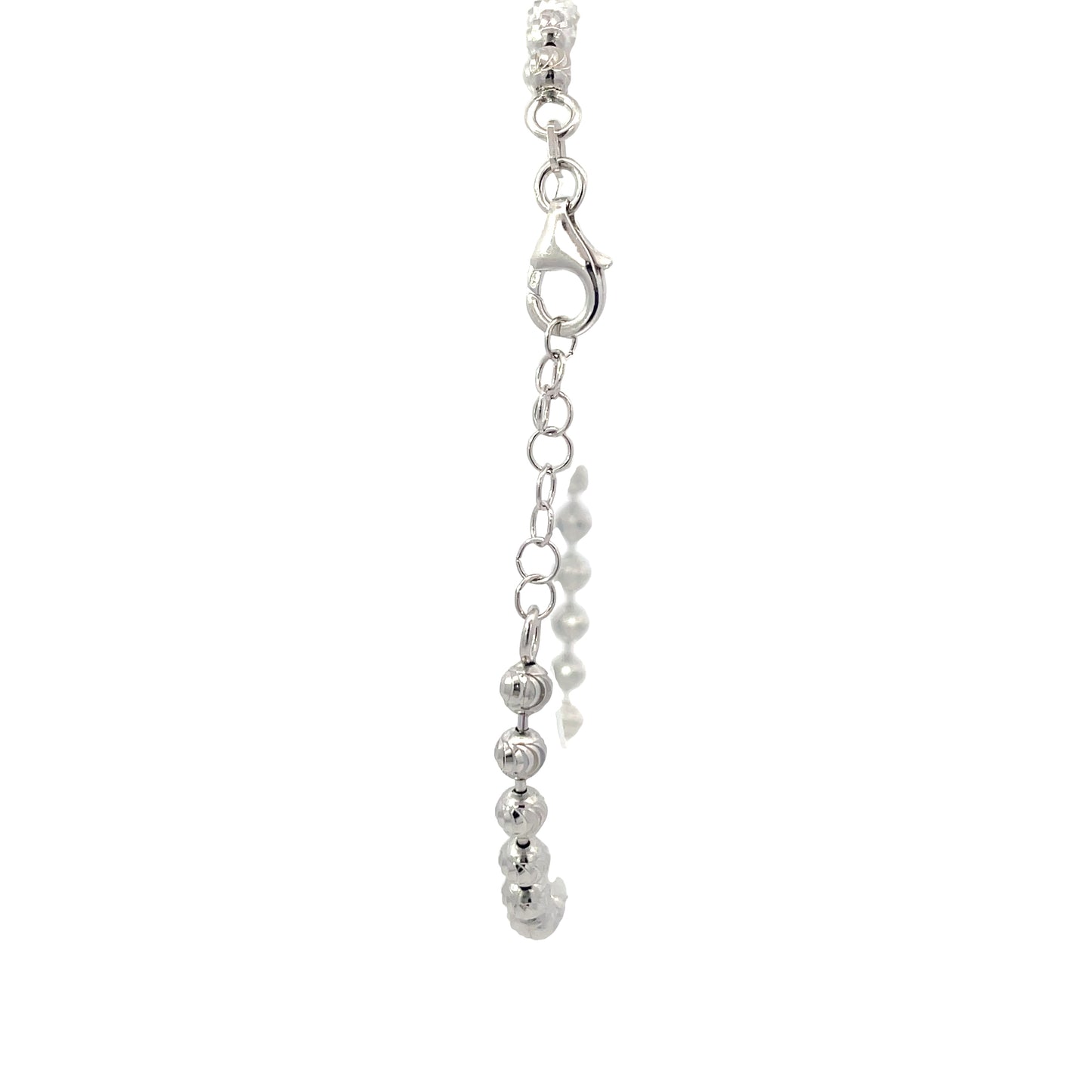 Sterling Silver Diamond Cut Round Bead Bracelet