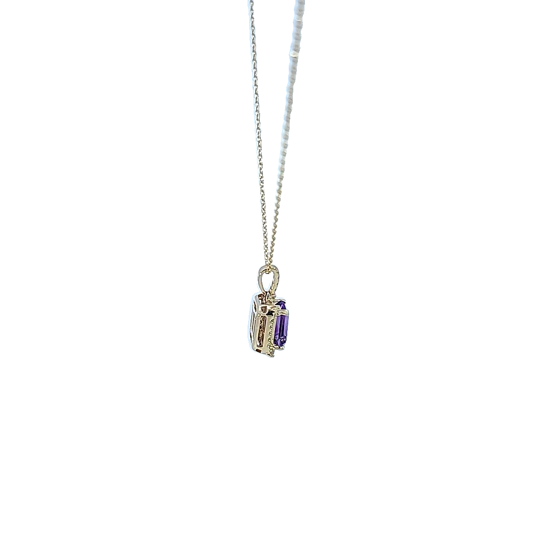 Yellow Gold, Amethyst and Diamond Necklace