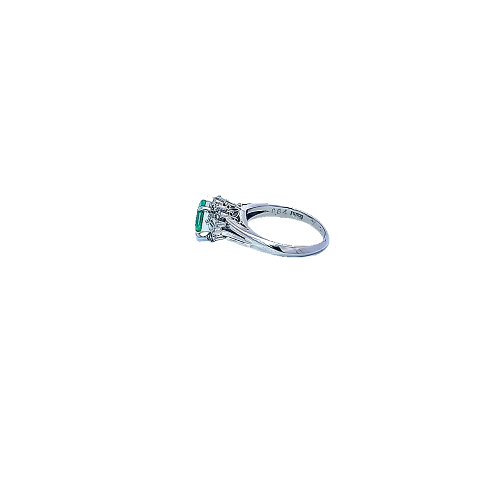 Platinum, Emerald and Diamond Ring