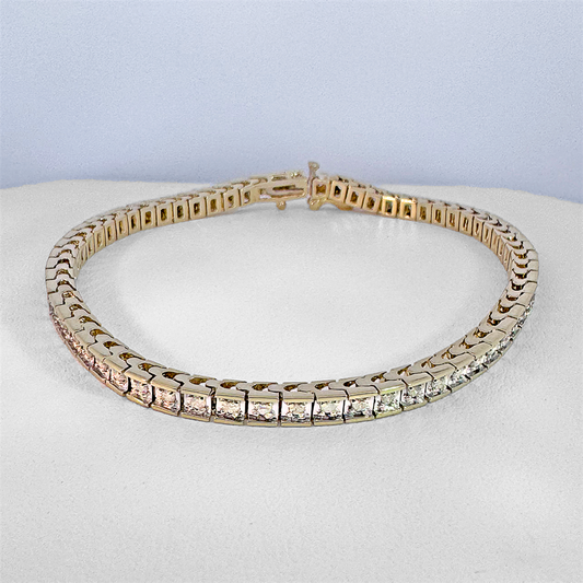 Lady's Yellow 10 Karat Diamond Tennis Bracelet