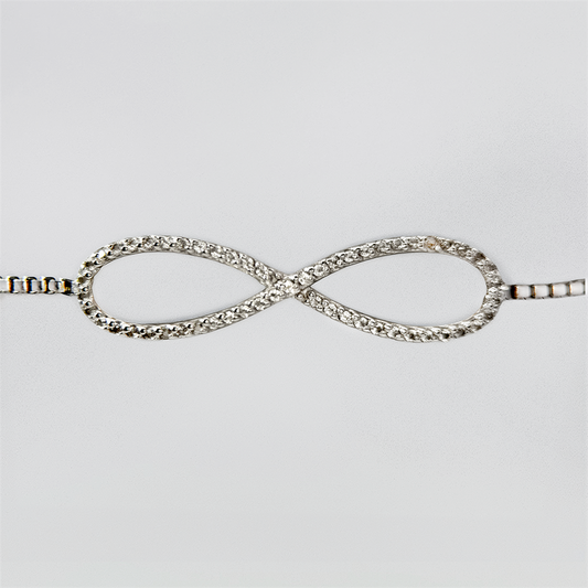 Sterling Silver and White Topaz Infinity Lariat Bracelet