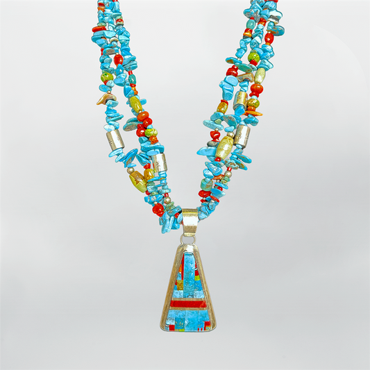 Estate- One of a kind Hand Crafted Santa Dominque Necklace