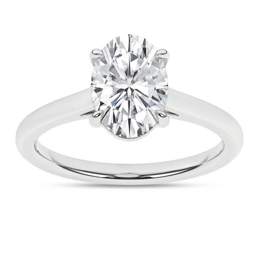 Revelation 14K White Gold Lab Created Diamond Engagement Ring
