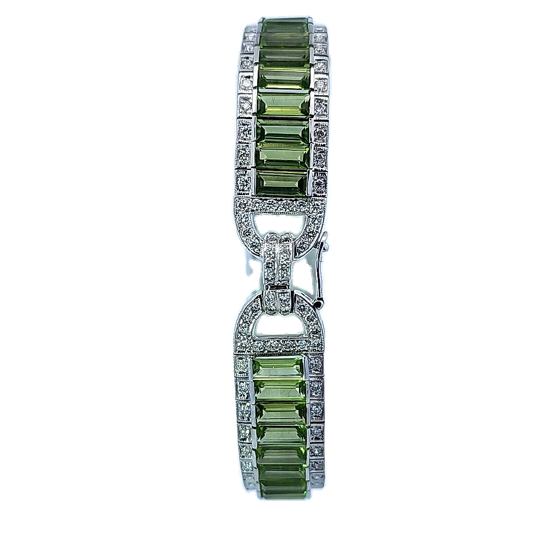 Peridot and Diamond Bracelet