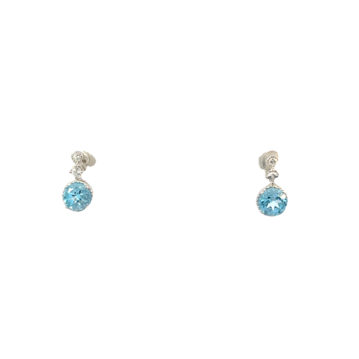 Swiss Blue and White Topaz Earrings