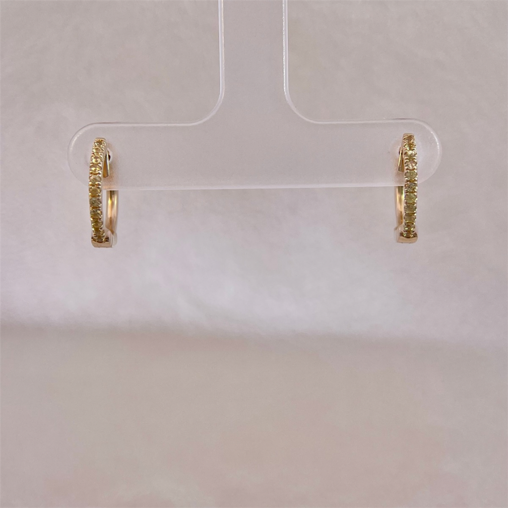 14K Yellow Gold Yellow Sapphire Hoop Earrings