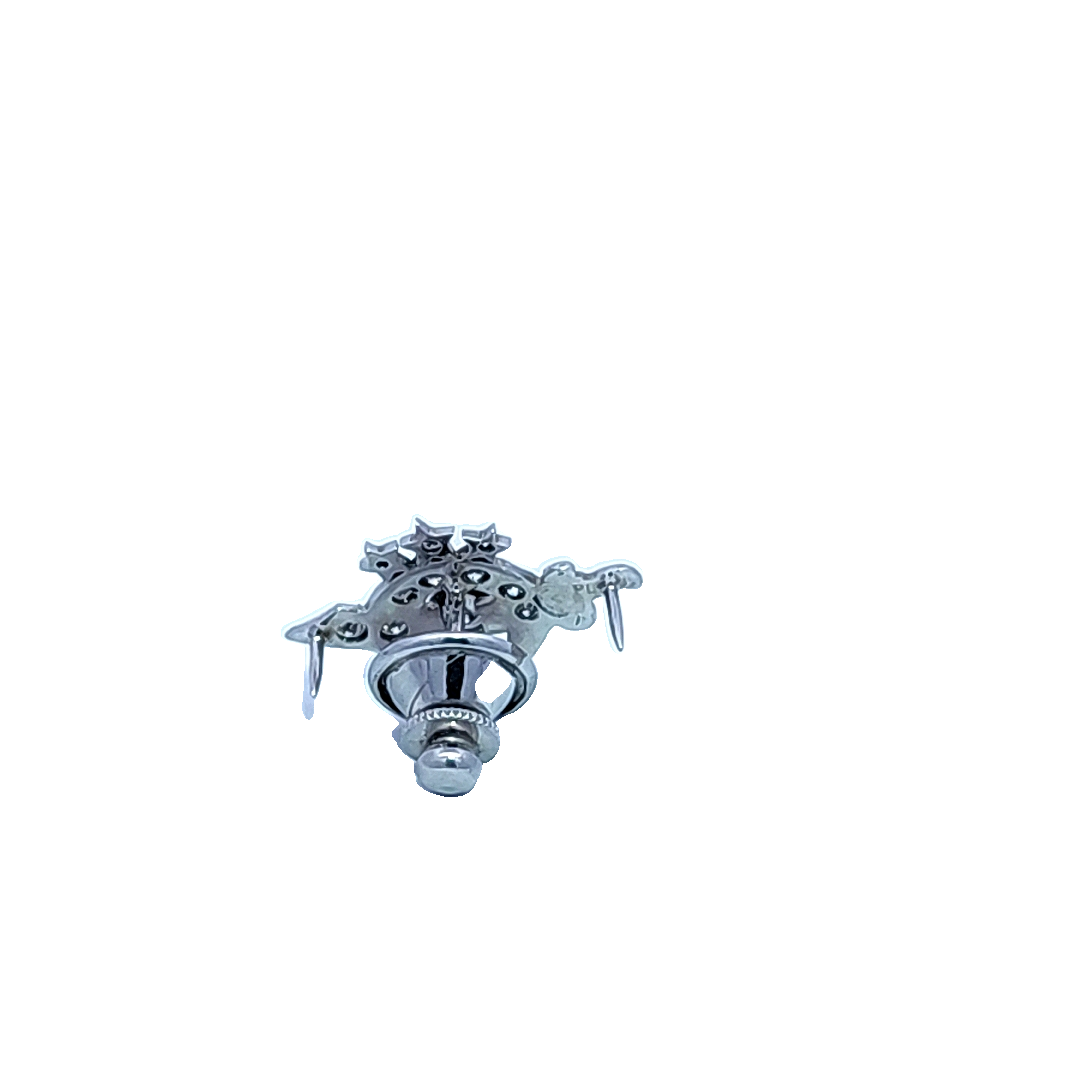 14k white gold and diamond Shriners pin