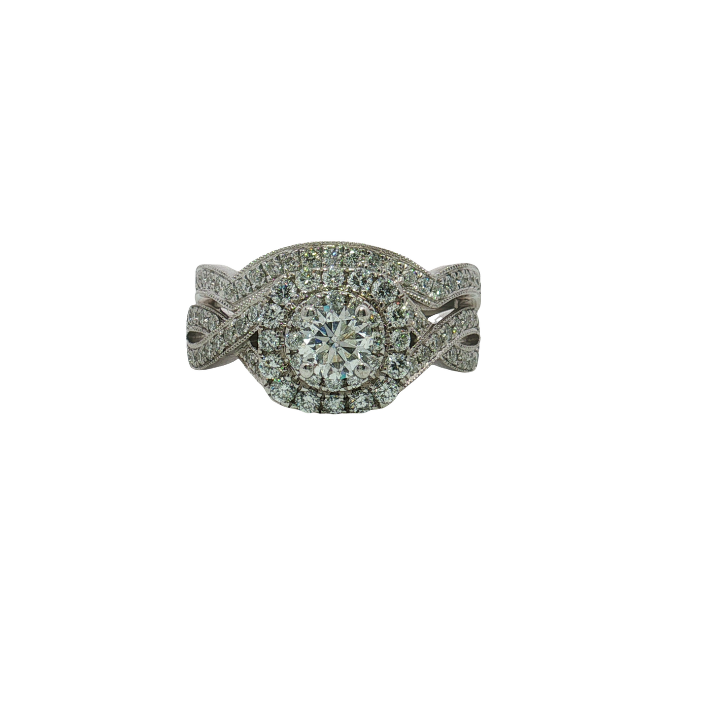 Estate - 14K White Gold Diamond Wedding Set