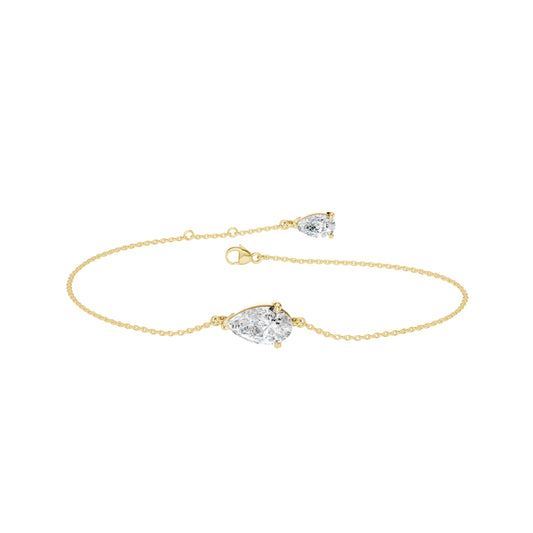 Revelation Lab Created Diamond 4-Prong Solitaire Bracelet(Pear)