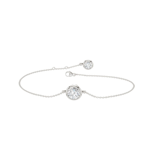 Revelation Lab Created Diamond Bezel-Set Solitaire Bracelet