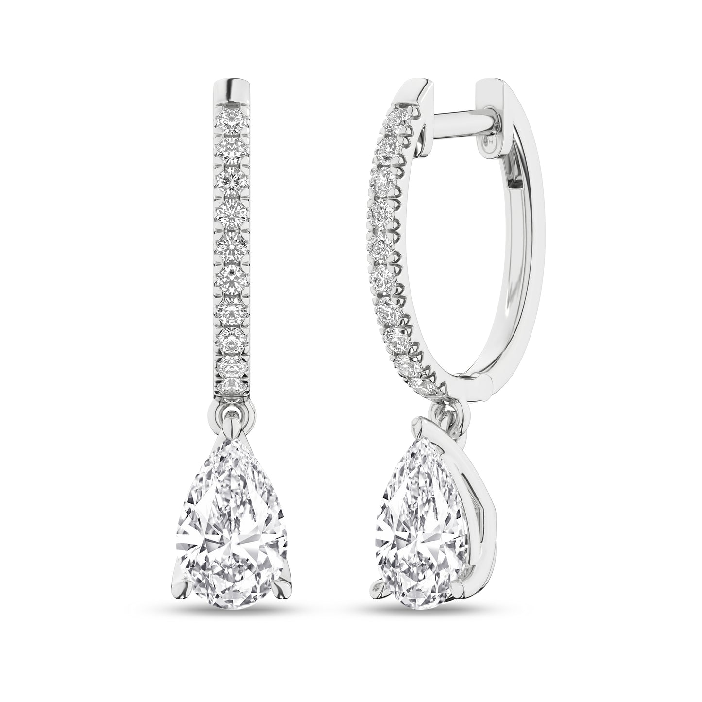 Revelation 14K White Gold Lab Created Diamond Earrings