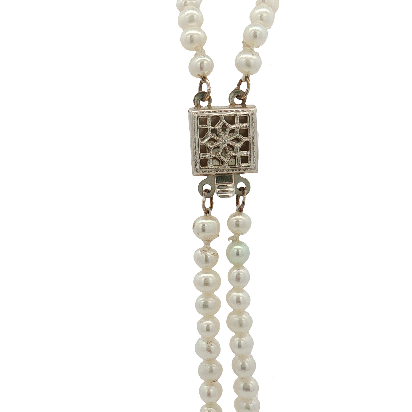 Sterling Silver Double Strand Seed Pearl Bracelet