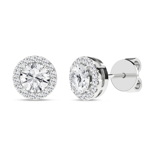Revelation Lab Created Diamond Halo Stud Earrings