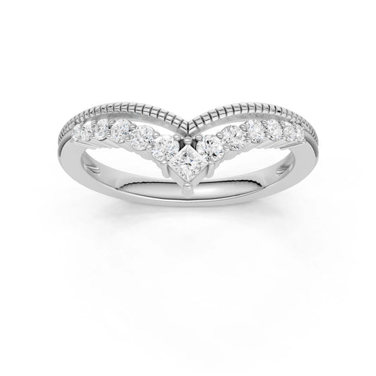 Revelation Lab Created Diamond Milgrain Chevron Band