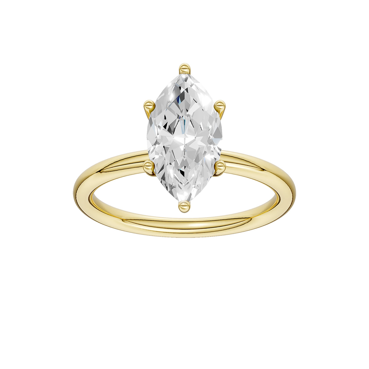 HIDDEN HALO PLAIN SHANK ENGAGEMENT RING (MARQUISE)