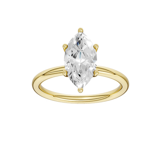 HIDDEN HALO PLAIN SHANK ENGAGEMENT RING (MARQUISE)