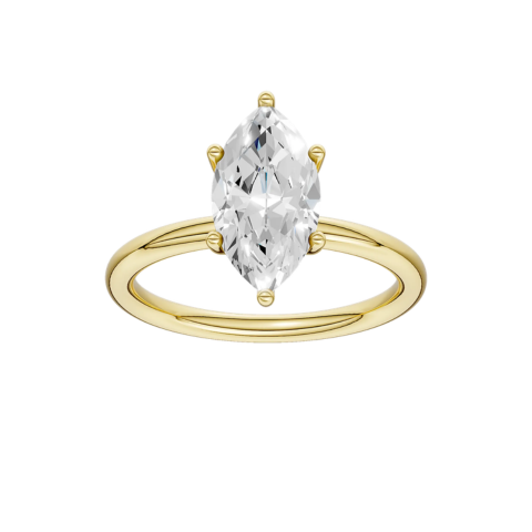 HIDDEN HALO PLAIN SHANK ENGAGEMENT RING (MARQUISE)