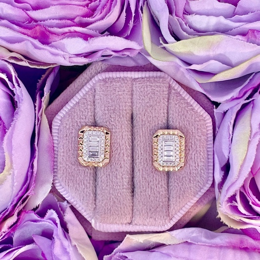 14K Yellow Gold Diamond Earrings