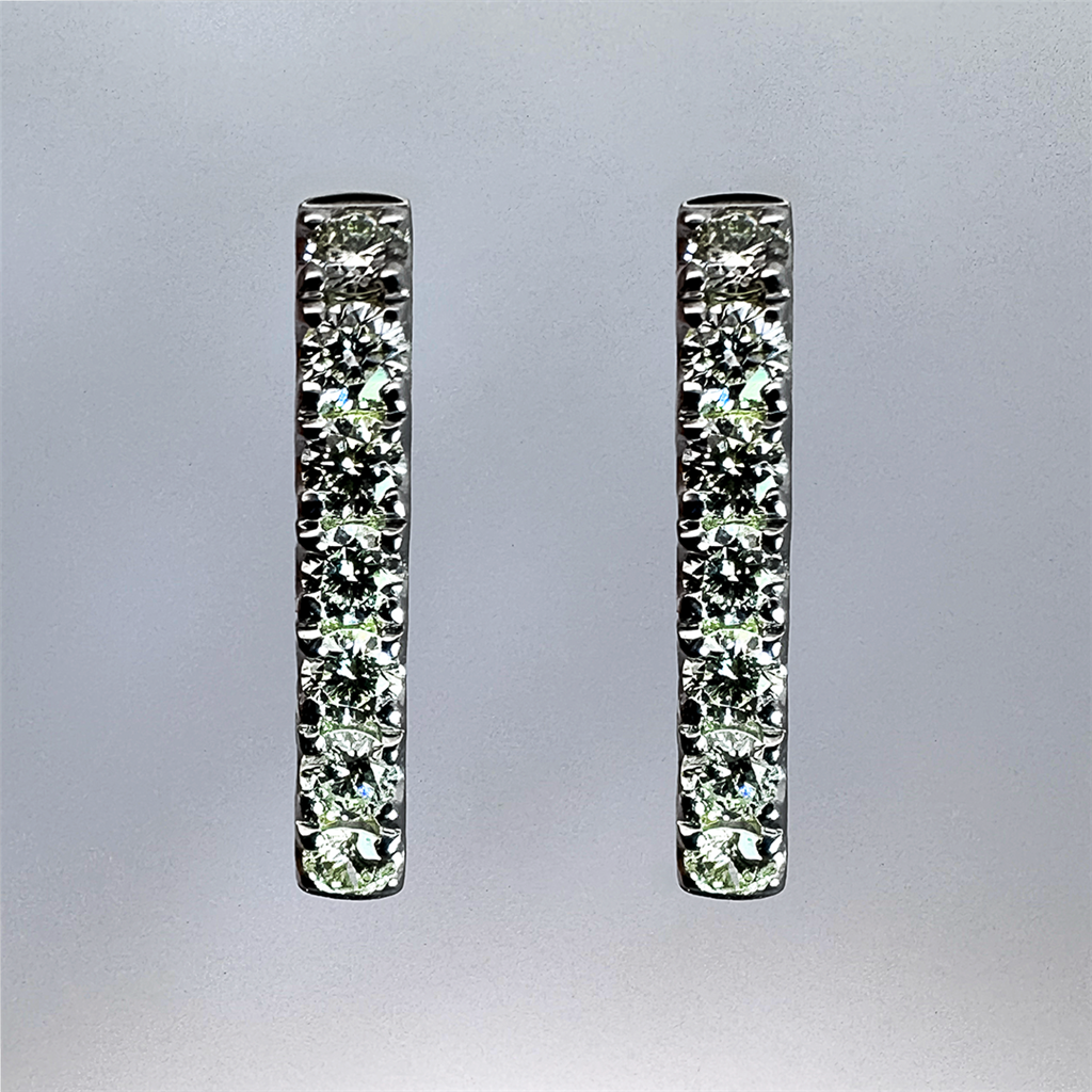 Platinum Diamond Hoop Earrings