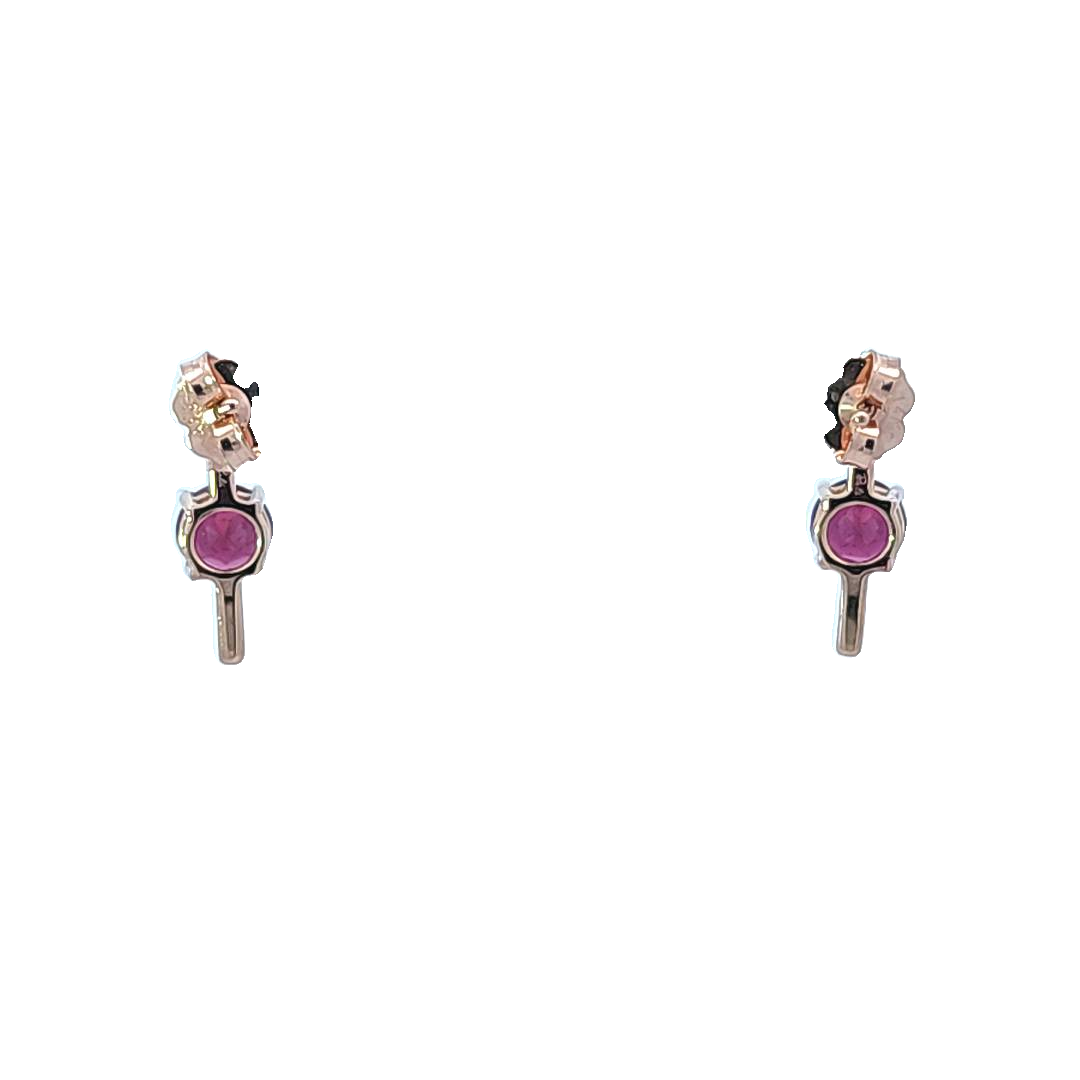 Rhodalite and Diamond Earrings