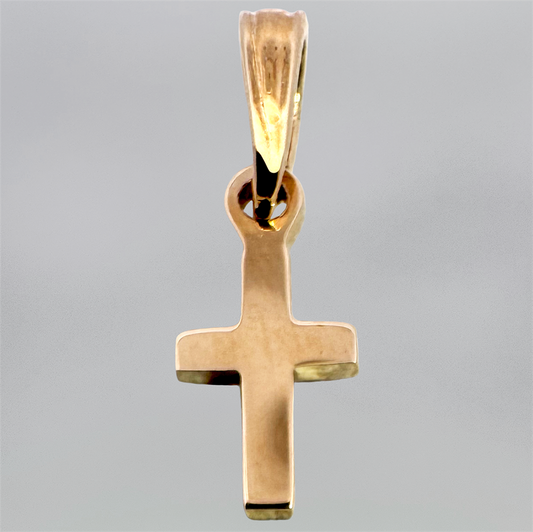 14K Yellow Gold Mini Cross Charm