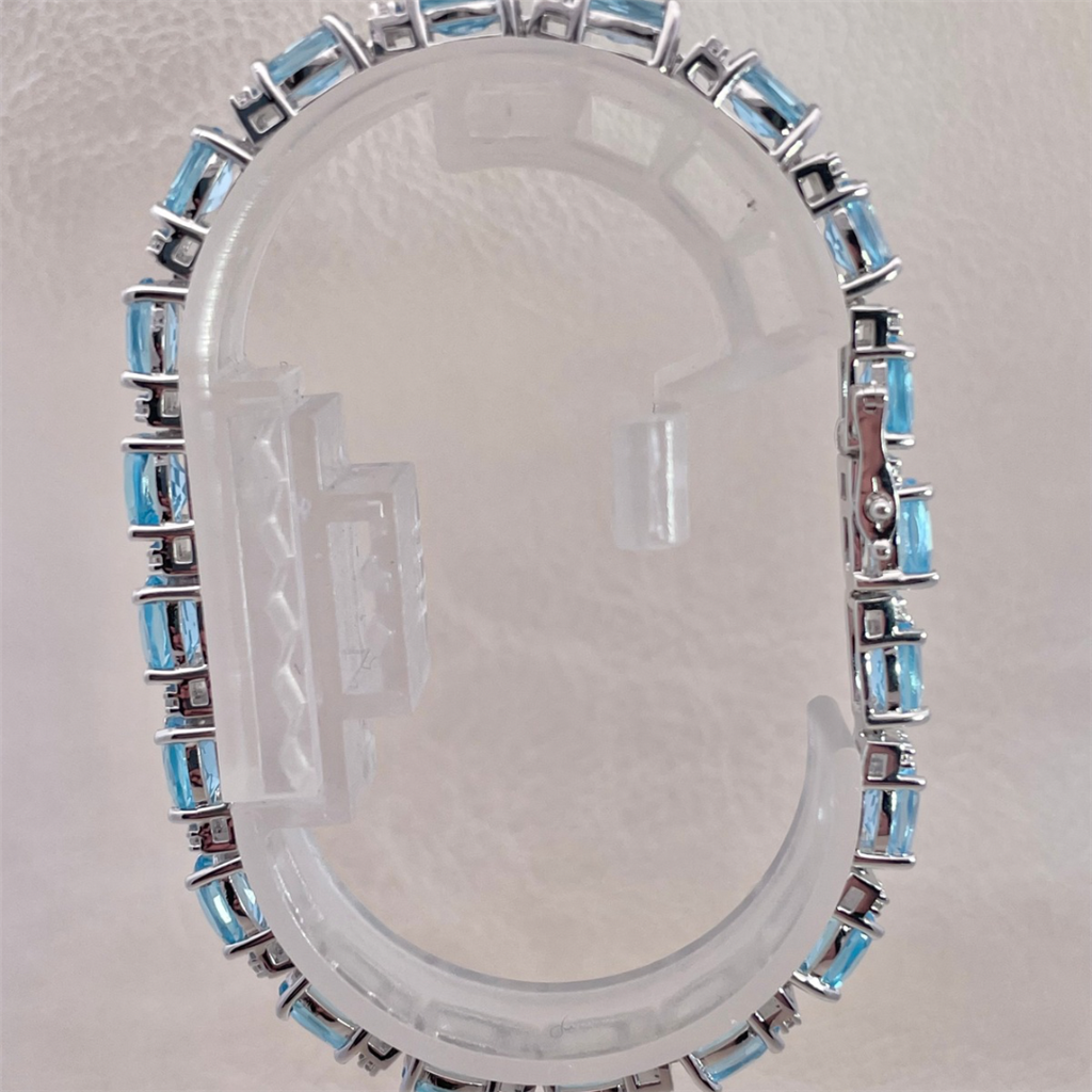 Benjamin Cohen- Sterling Silver Blue and White Topaz Bracelet
