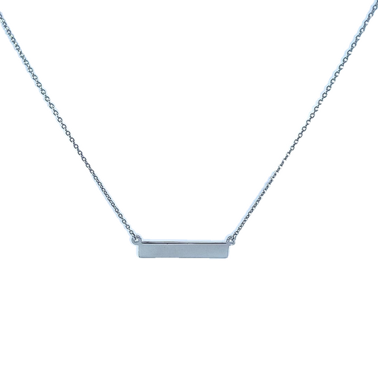 Sterling Silver ID Bar Necklace