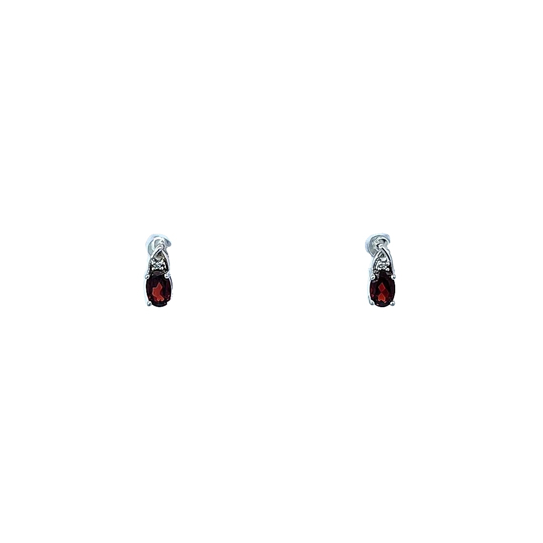 Garnet and Diamond Earrings