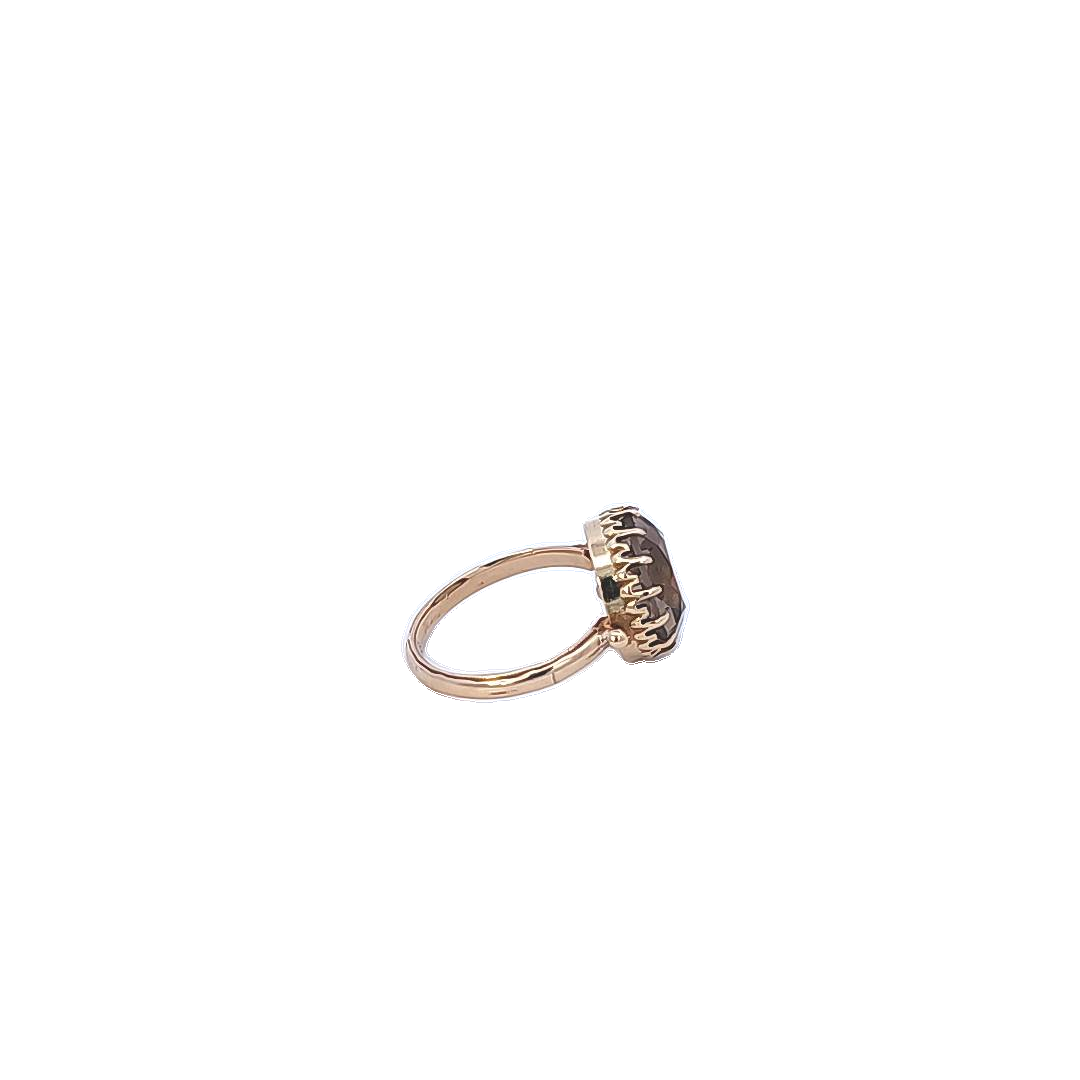 Gold and Smokey Quartz Ring