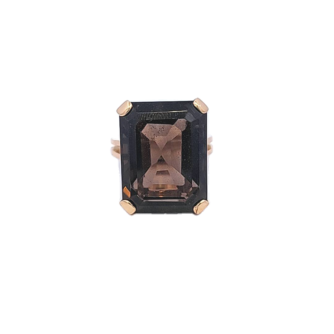 Gold and Smokey Quartz Ring