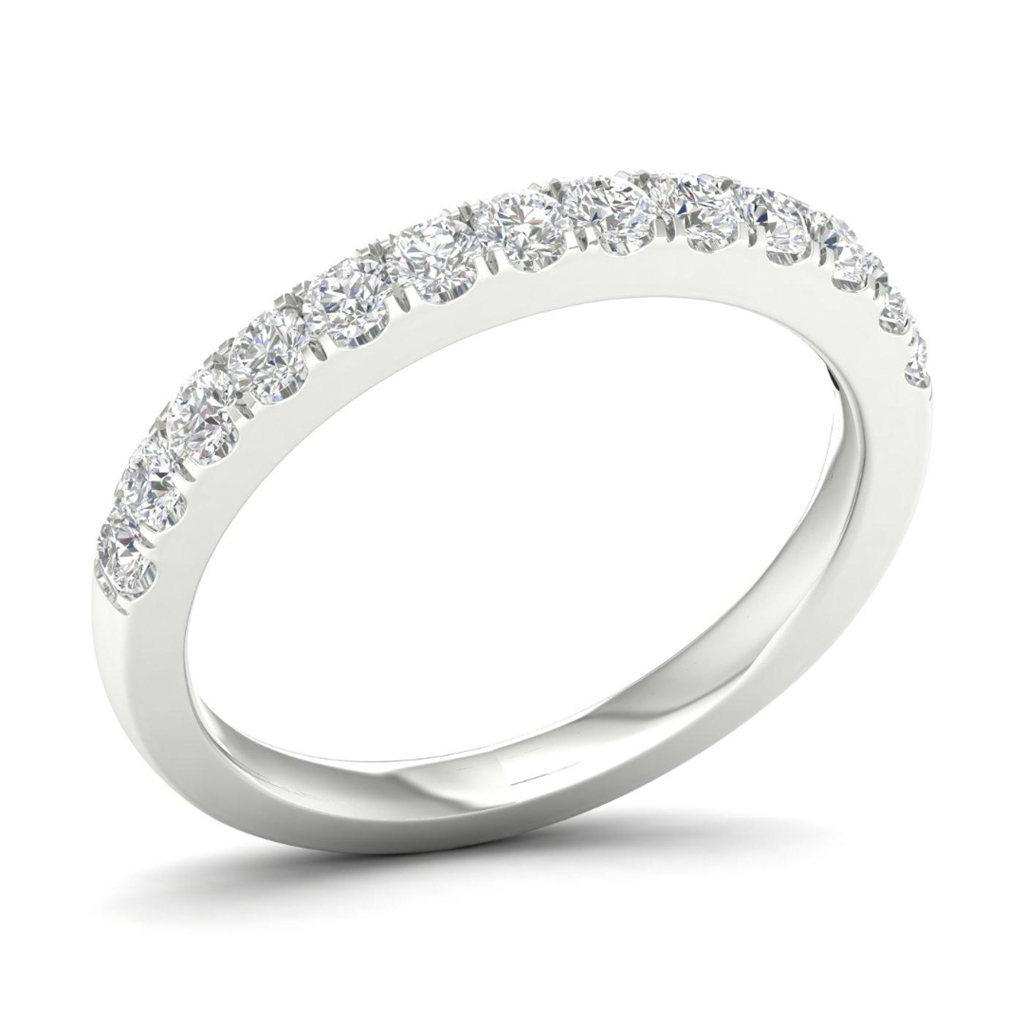 Revelation Lab Created 14K White Gold Diamond Wedding Band