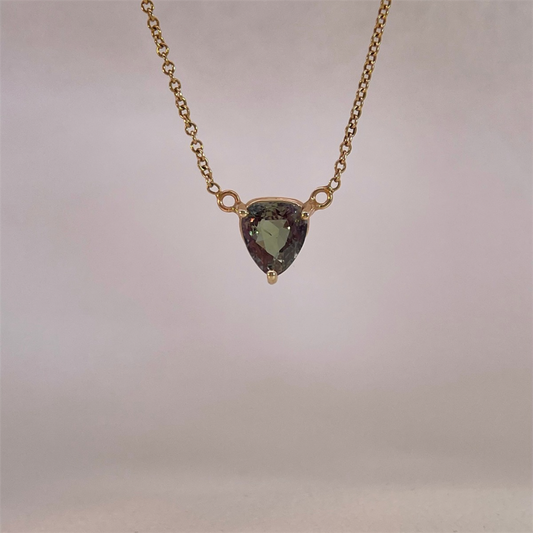 14K Yellow Gold Alexandrite Necklace