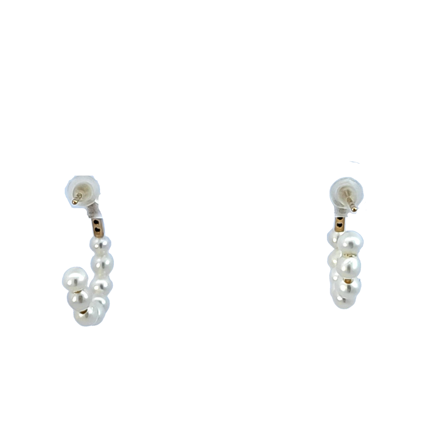 Freshwater Pearl and Diamond Hoop Earrings