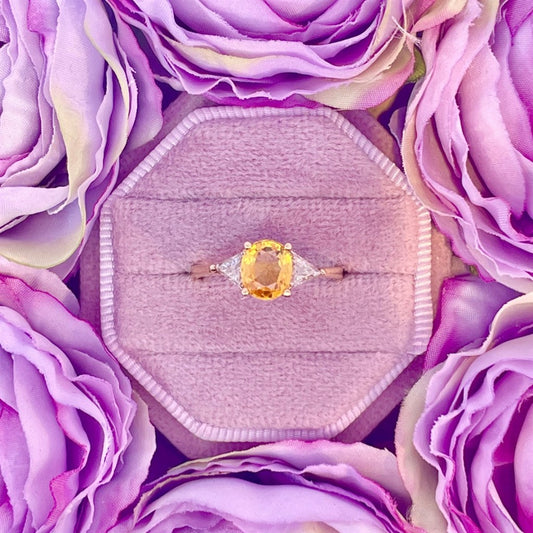 18k Yellow Gold Yellow Sapphire and Diamond Ring